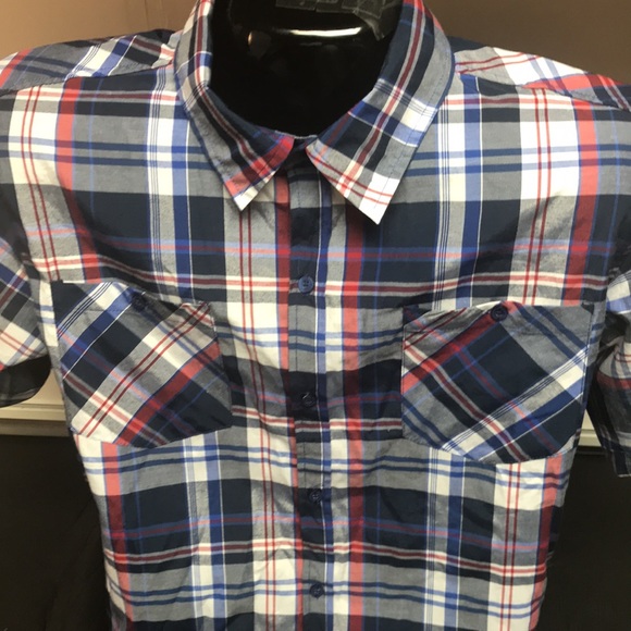 Akademiks 2XL Casual Plaid Short Sleeve Shirt - Picture 4 of 10